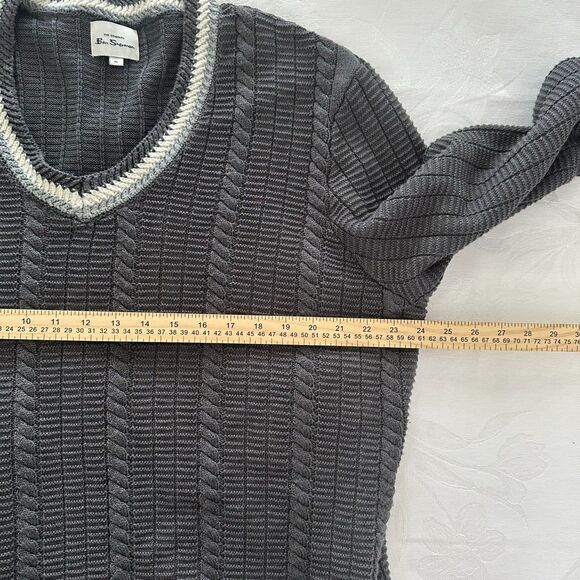 Ben Sherman Men's Varsity V-Neck‎ Sweater Charcoal Heather Size XL - Picture 5 of 11